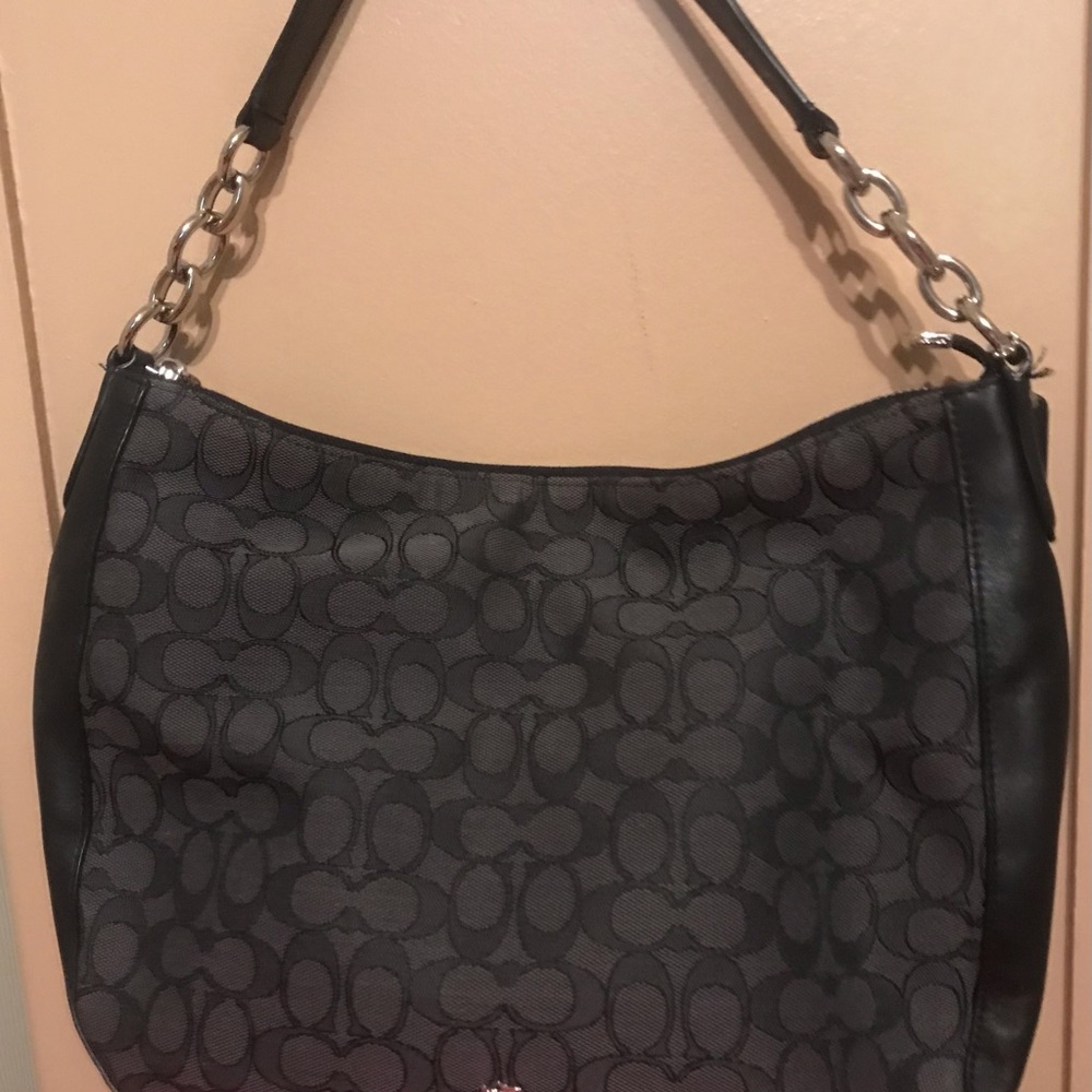Black and grey Coach Fabric Hobo bag - Picture 2 of 11